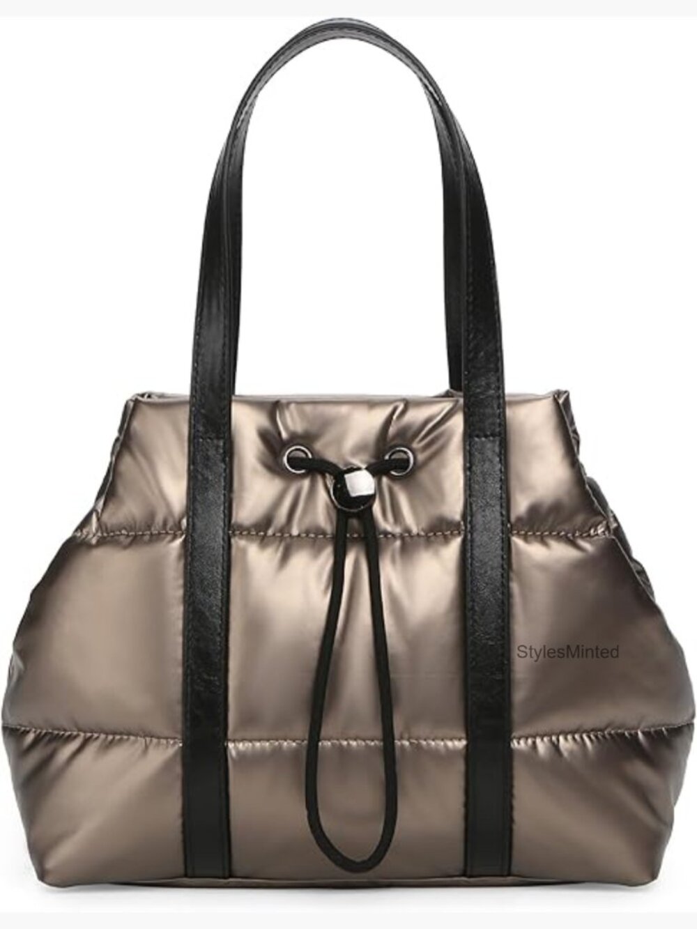 Mini Quilted Puffer Tote Bag Lightweight Small Top Handle Purse